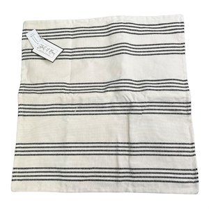 Decor Steals Black Cream Pillow Cover 18 inch Textured Cotton Blend Throw Couch